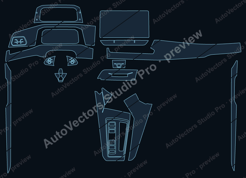 Volkswagen Golf 8.5 Base 2025 estate precut interior protection film pattern – watermarked preview from the cutting software