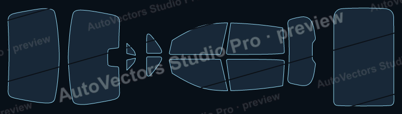 Zeekr 7X Base 2025 precut window film pattern – watermarked preview from the cutting software